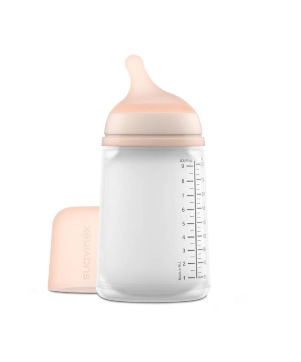 SUAVINEX biberon per l'allattamento a flusso medio, non colico, 3+ mesi,  270 ml, 1 pz. - Kobioki